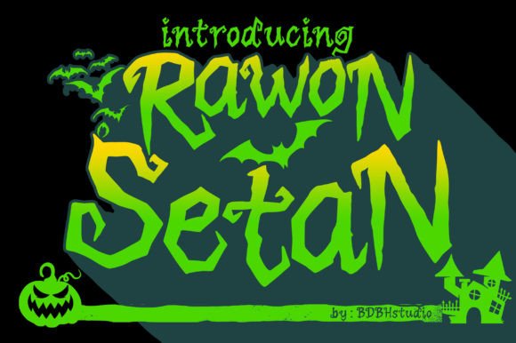 Rawon Setan Font: Playful Display Type for Editorial Layouts